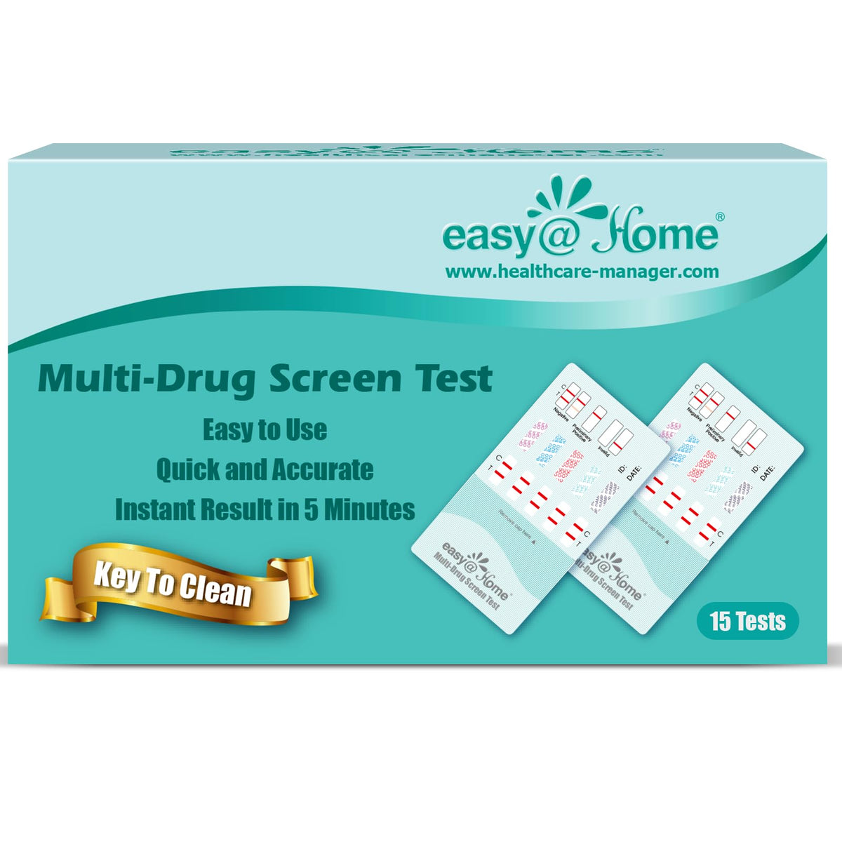 Easy@Home 15-pack urine drug test kit in retail packaging.
