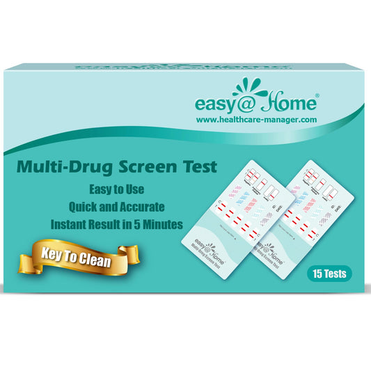 Easy@Home 15-pack urine drug test kit in retail packaging.