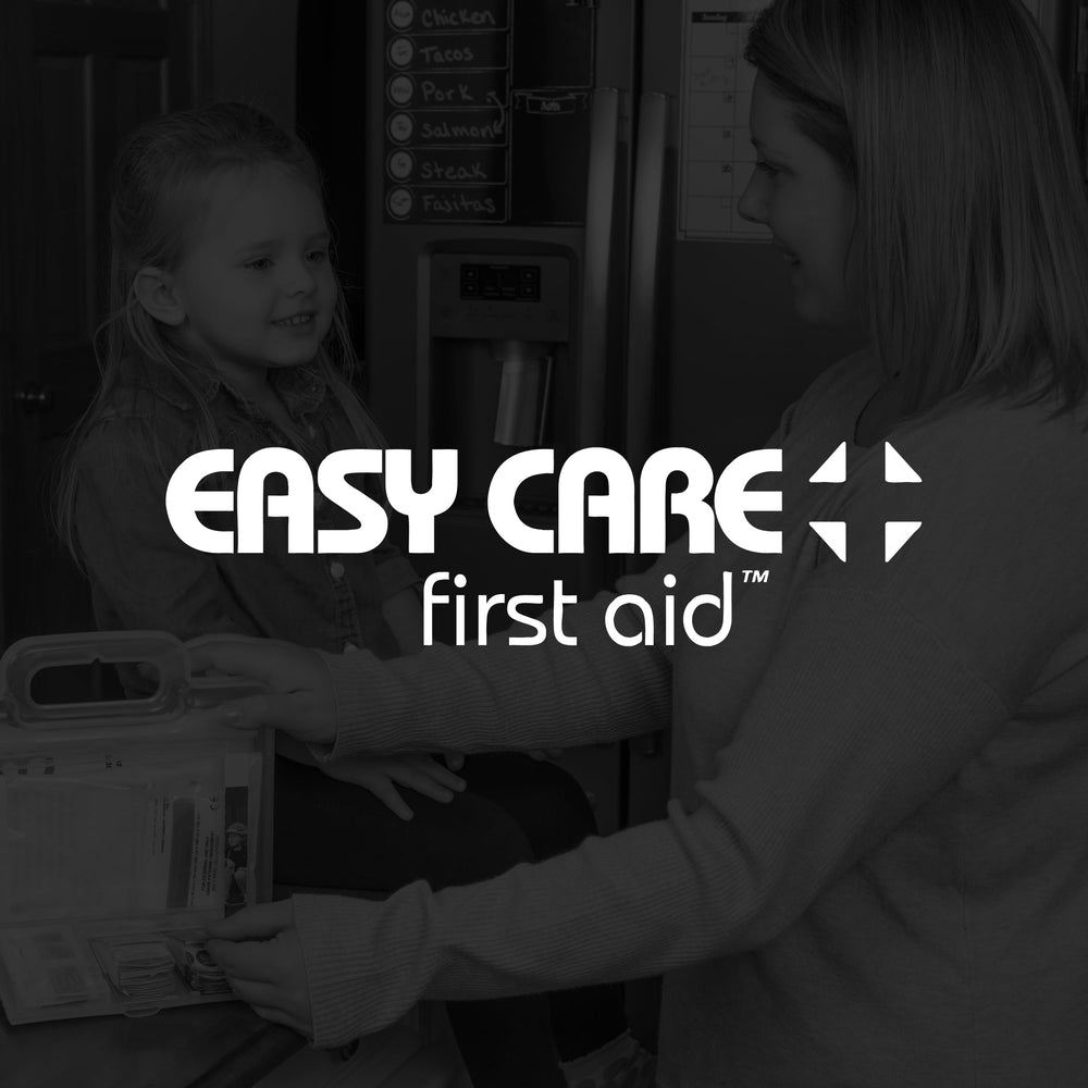 Easy Care First Aid Guide included with quick-step instructions for common injuries.