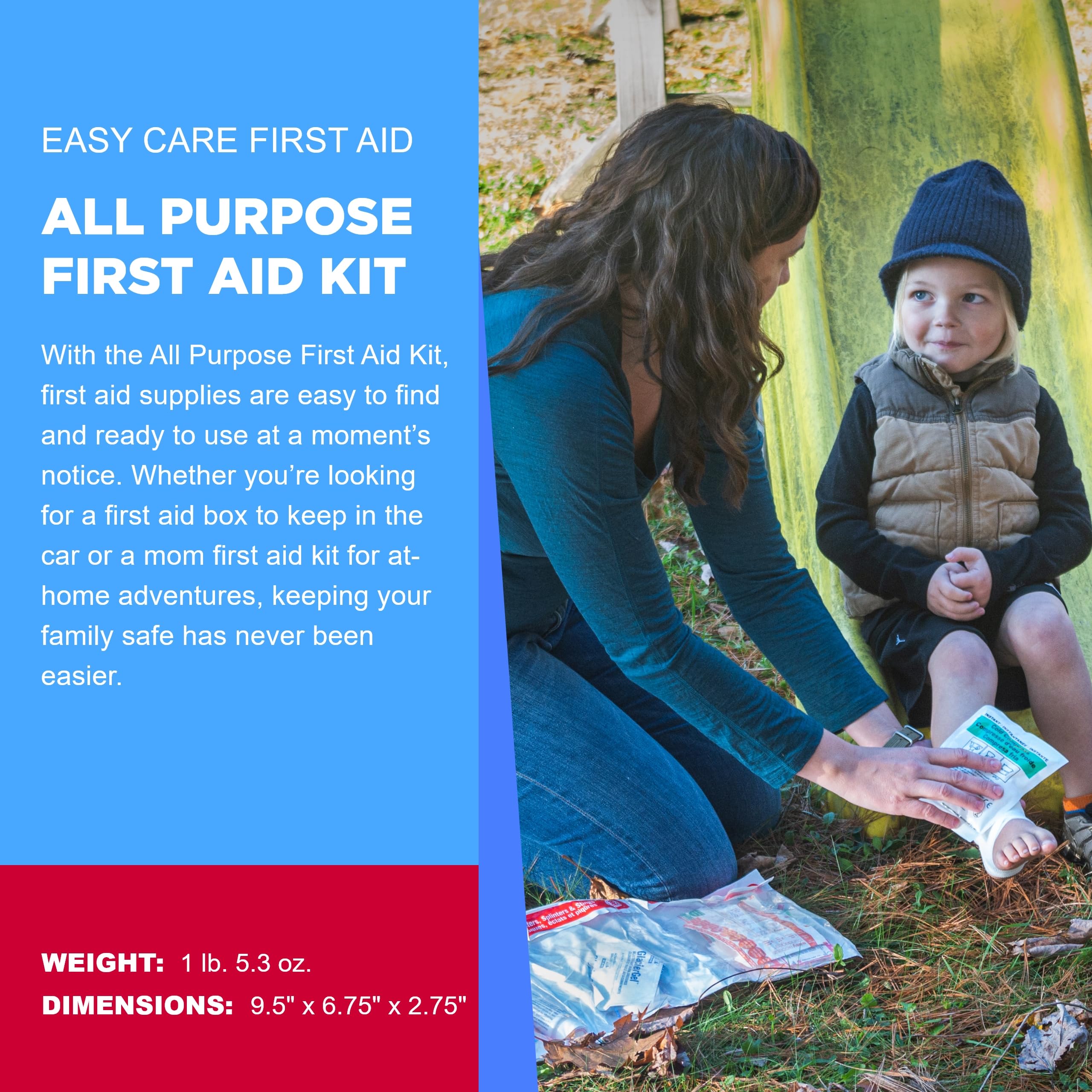 Easy Care All-Purpose Kit soft nylon case offers portable storage for travel.