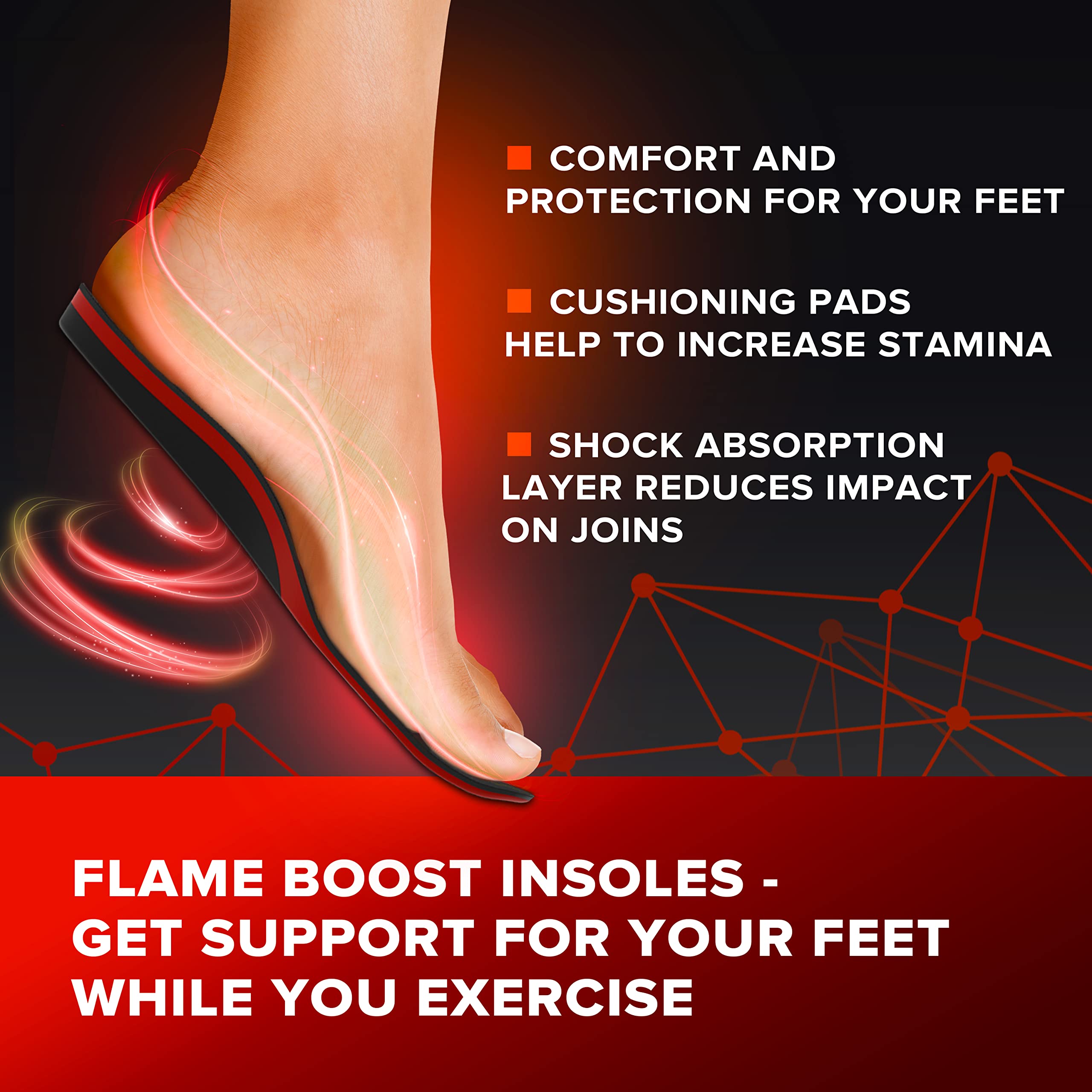 EASYFEET anatomical arch design enhances stability and balance during workouts.