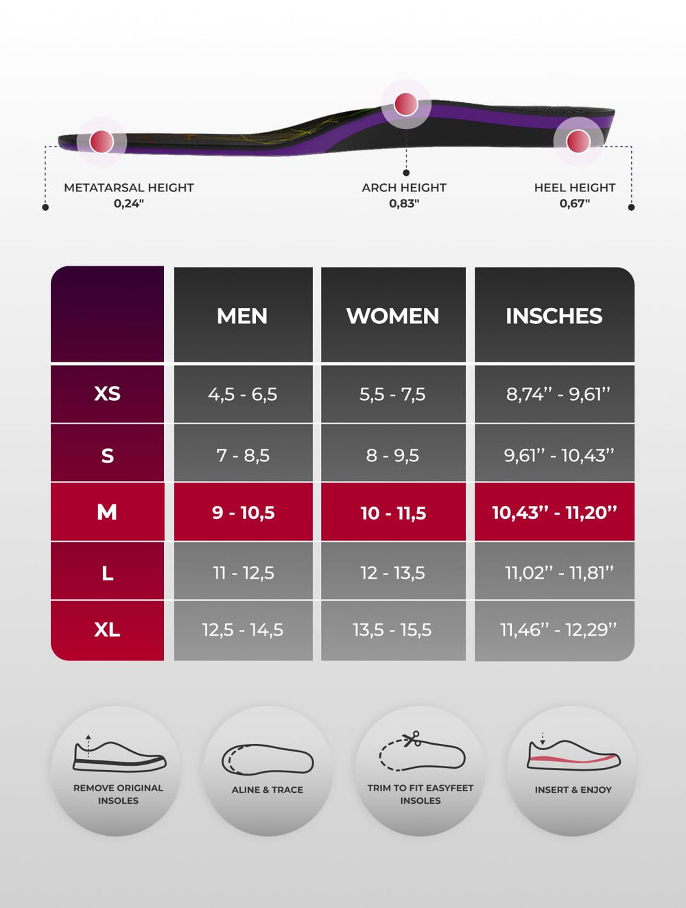 EASYFEET Flame Boost running insole suits multiple sports and shoes.