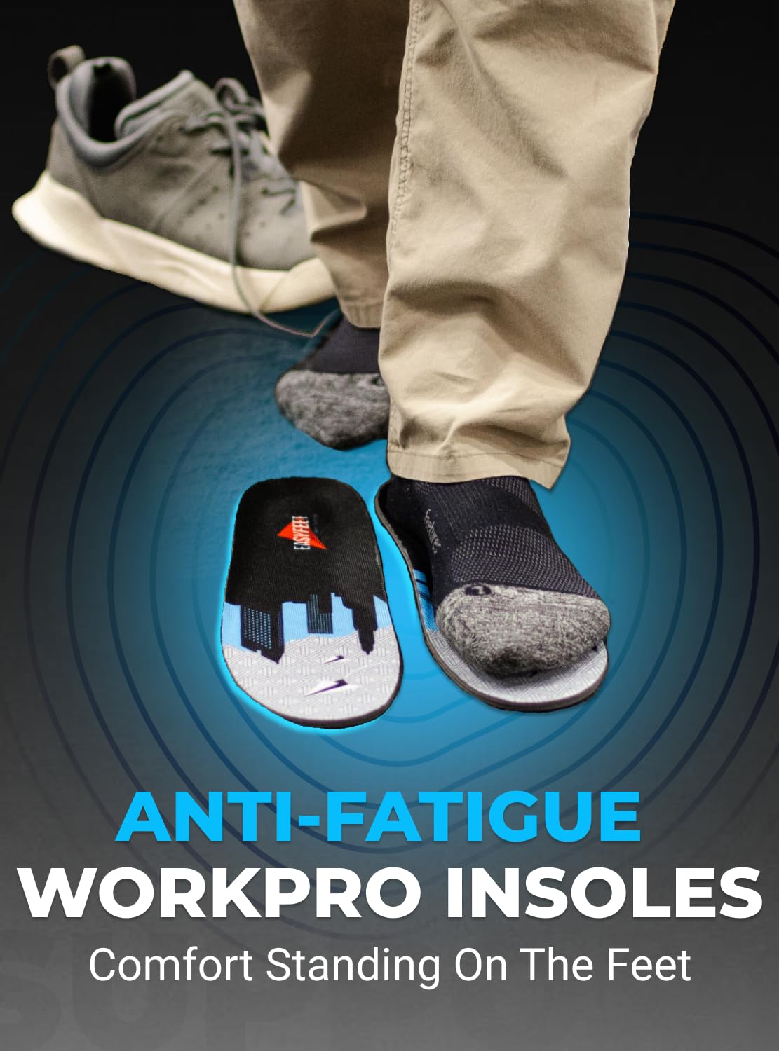 EasyFEET orthotic work insole fits work boots and casual shoes.