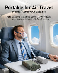 EASYLONGER ES400 shows 148Wh capacity for extended CPAP use.