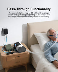 EASYLONGER ES400 pass-through charging keeps CPAP running during recharge.