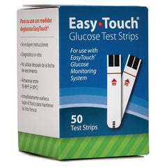 EasyTouch glucose test strips palm testing option for quick checks.