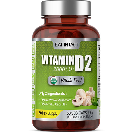 Eat Intact vegan vitamin D bottle shows two-ingredient formula for clean daily use
