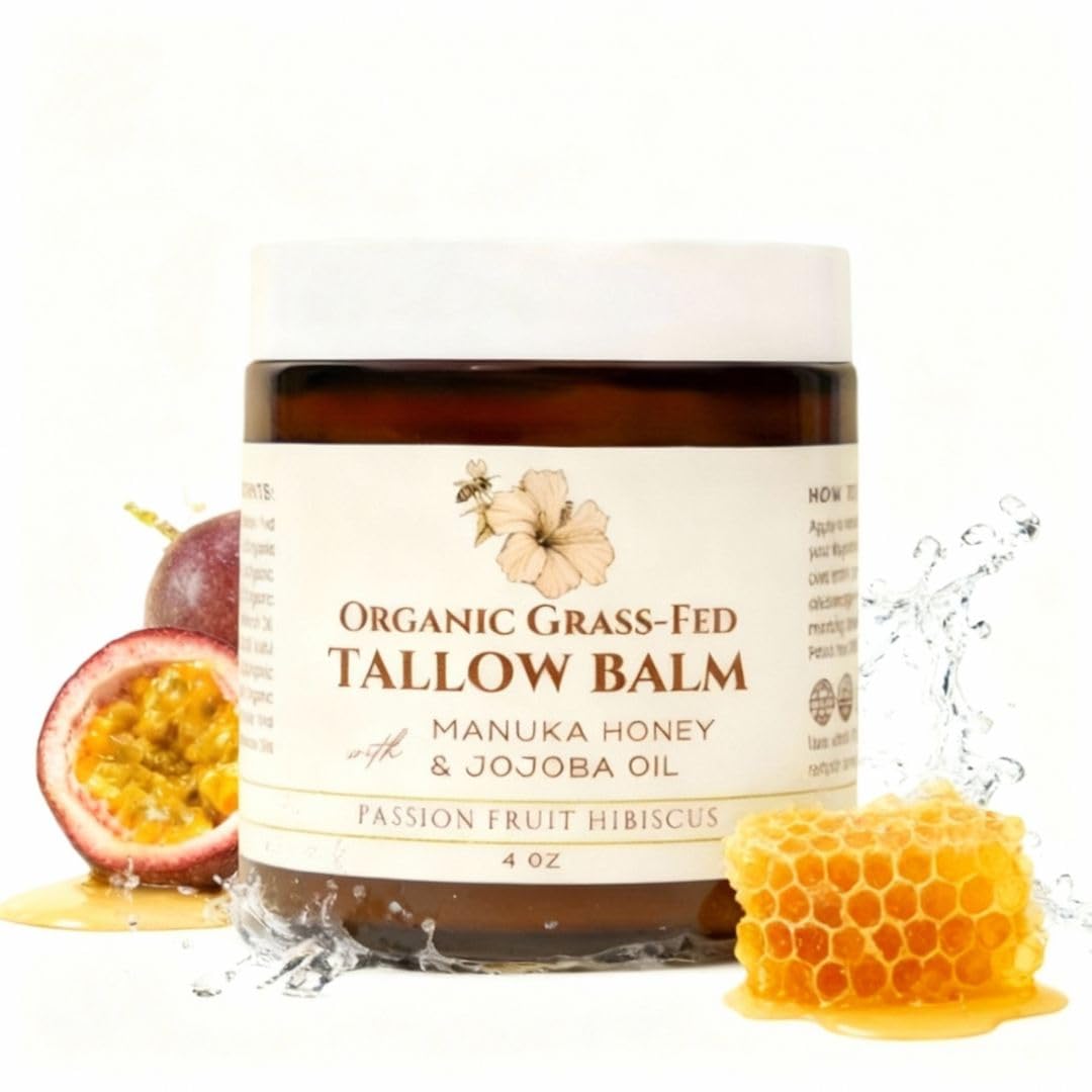 Eavara grass-fed beef tallow balm jar for deep hydration on dry skin