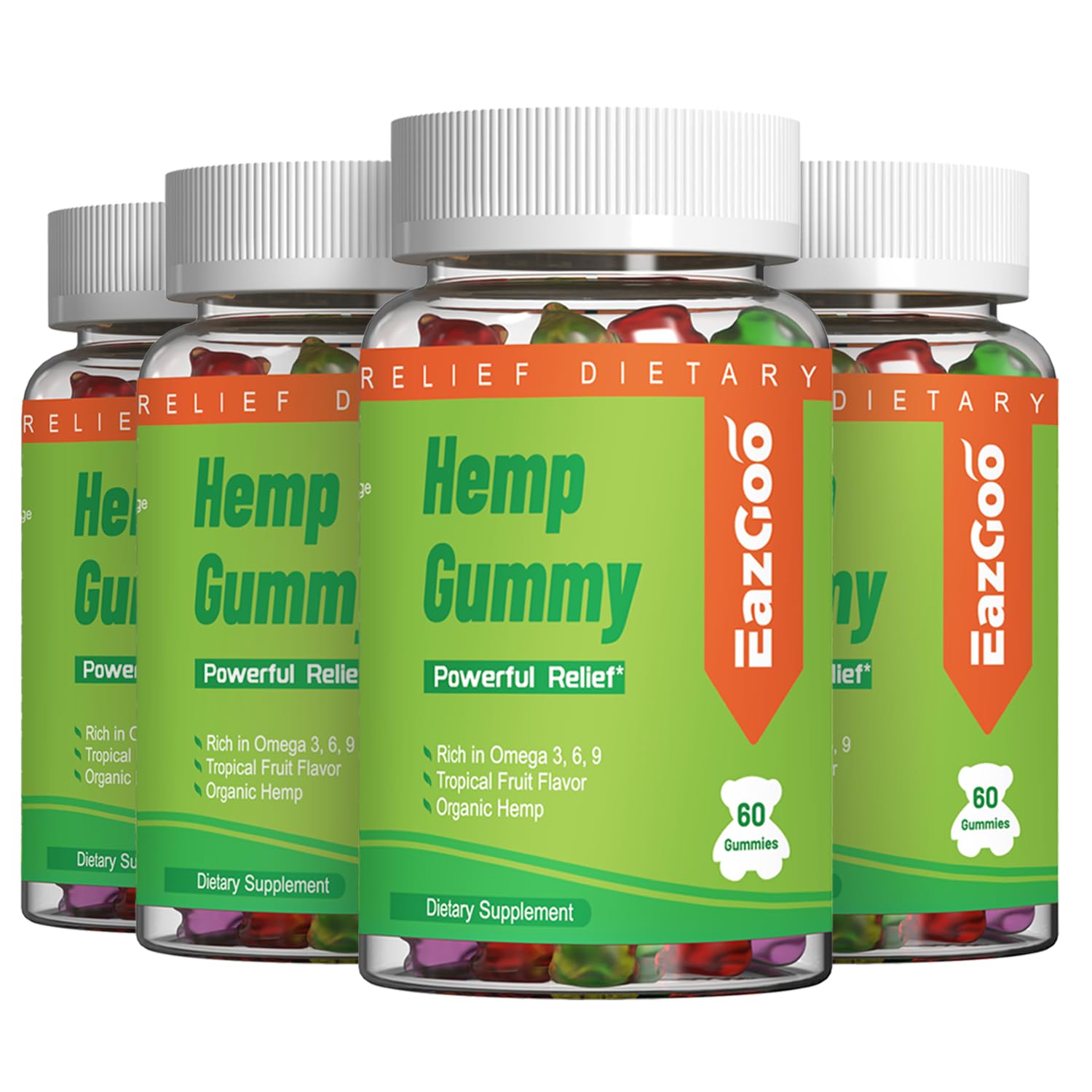 EAZGOO hemp gummies bottle for everyday wellness.
