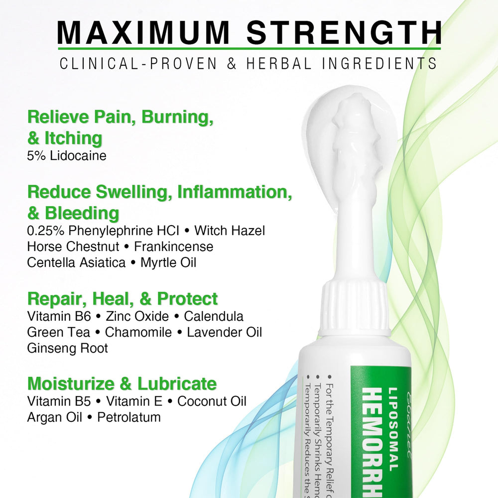 Ebanel hemorrhoid cream application closeup showing precision application.