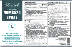 Product applying to hemorrhoid area for relief with Ebanel spray.