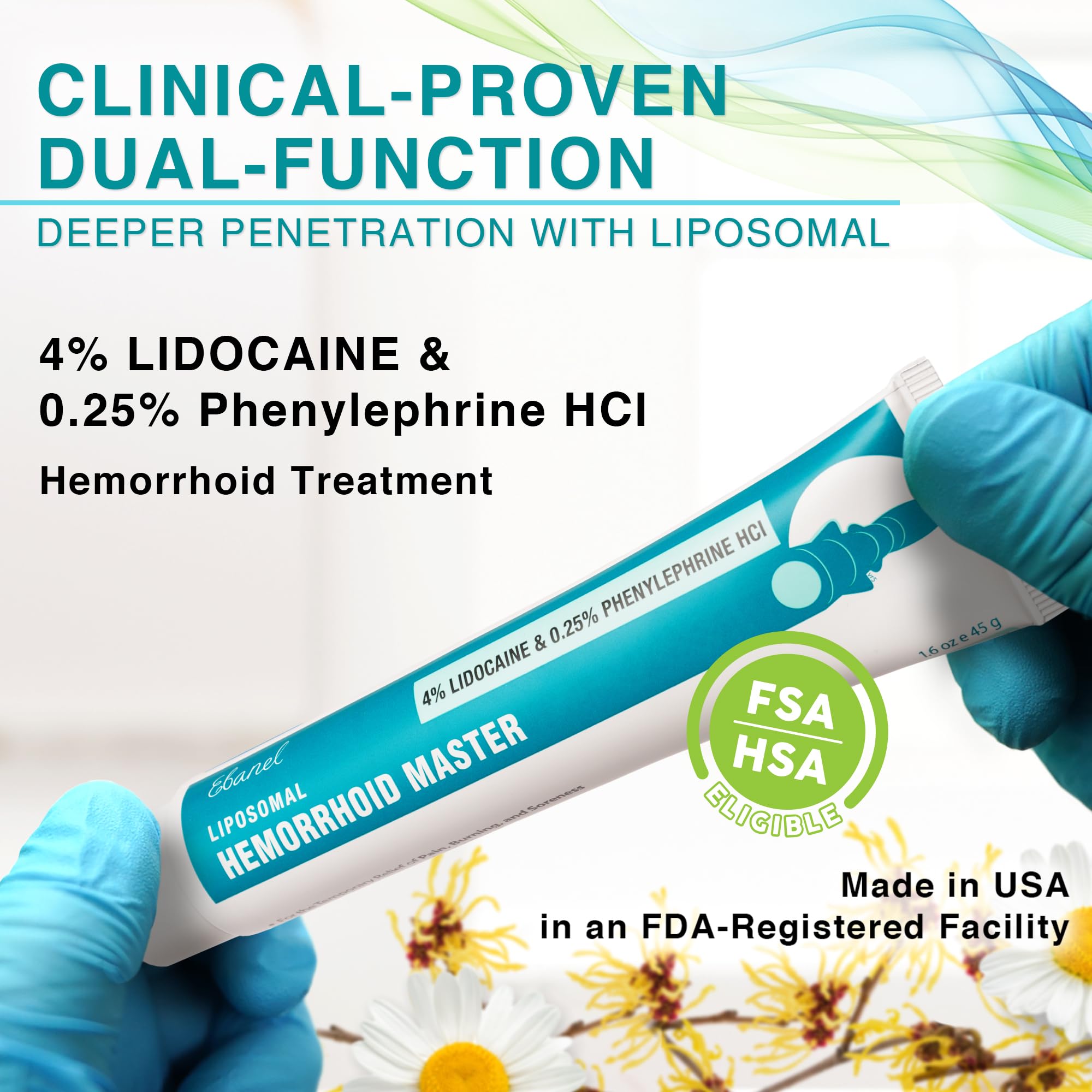 Ebanel hemorrhoid-treatment applicators for precise, mess-free application.