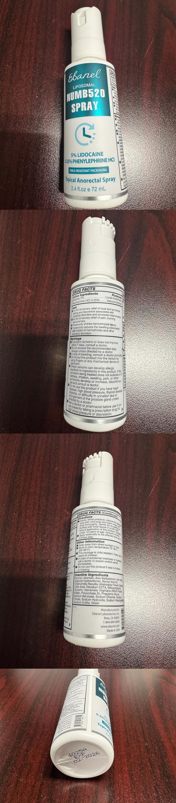 Postpartum use context showing comfort and care with Ebanel spray.