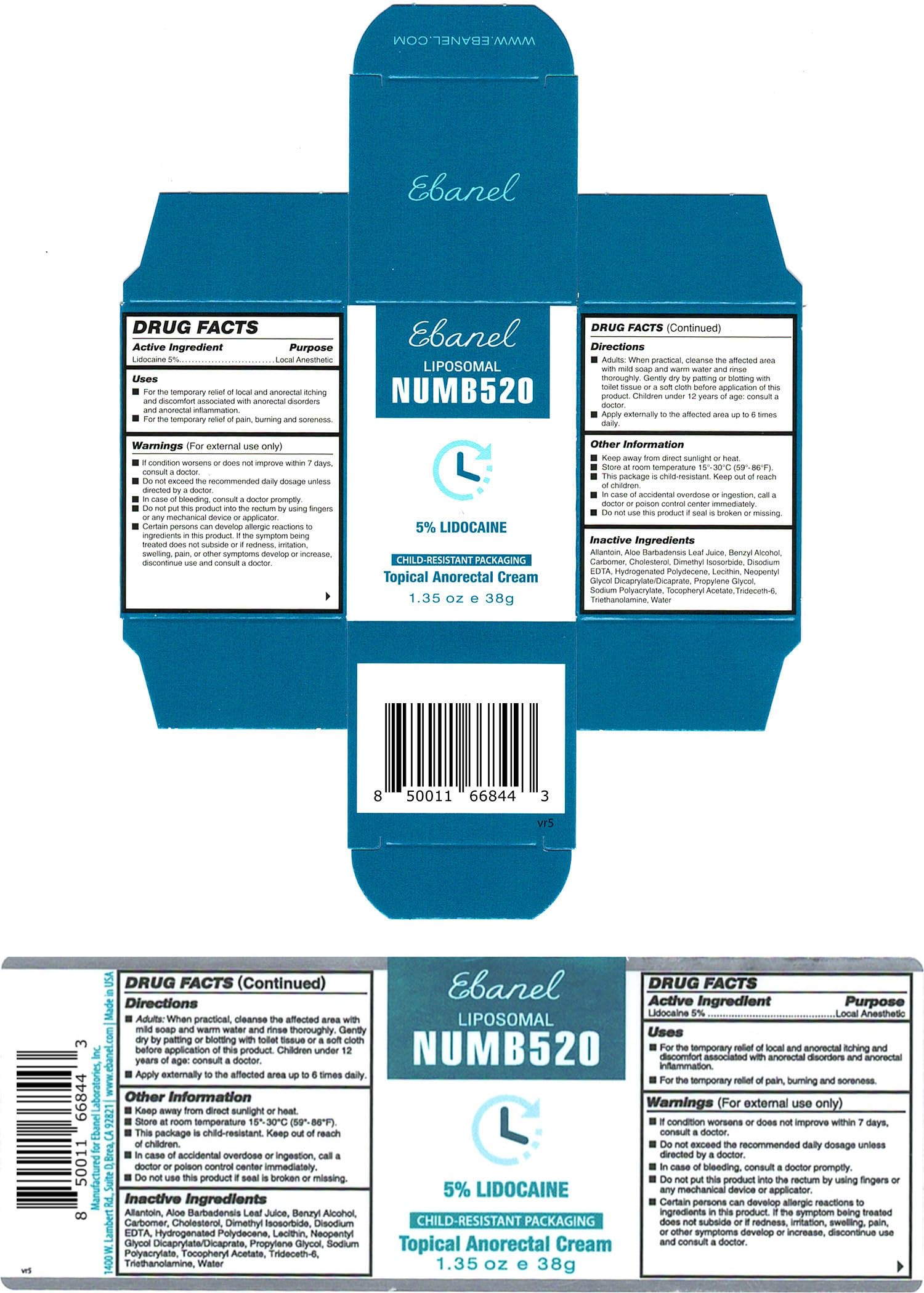 Made in the USA Ebanel lidocaine cream manufacturing facility and standards.