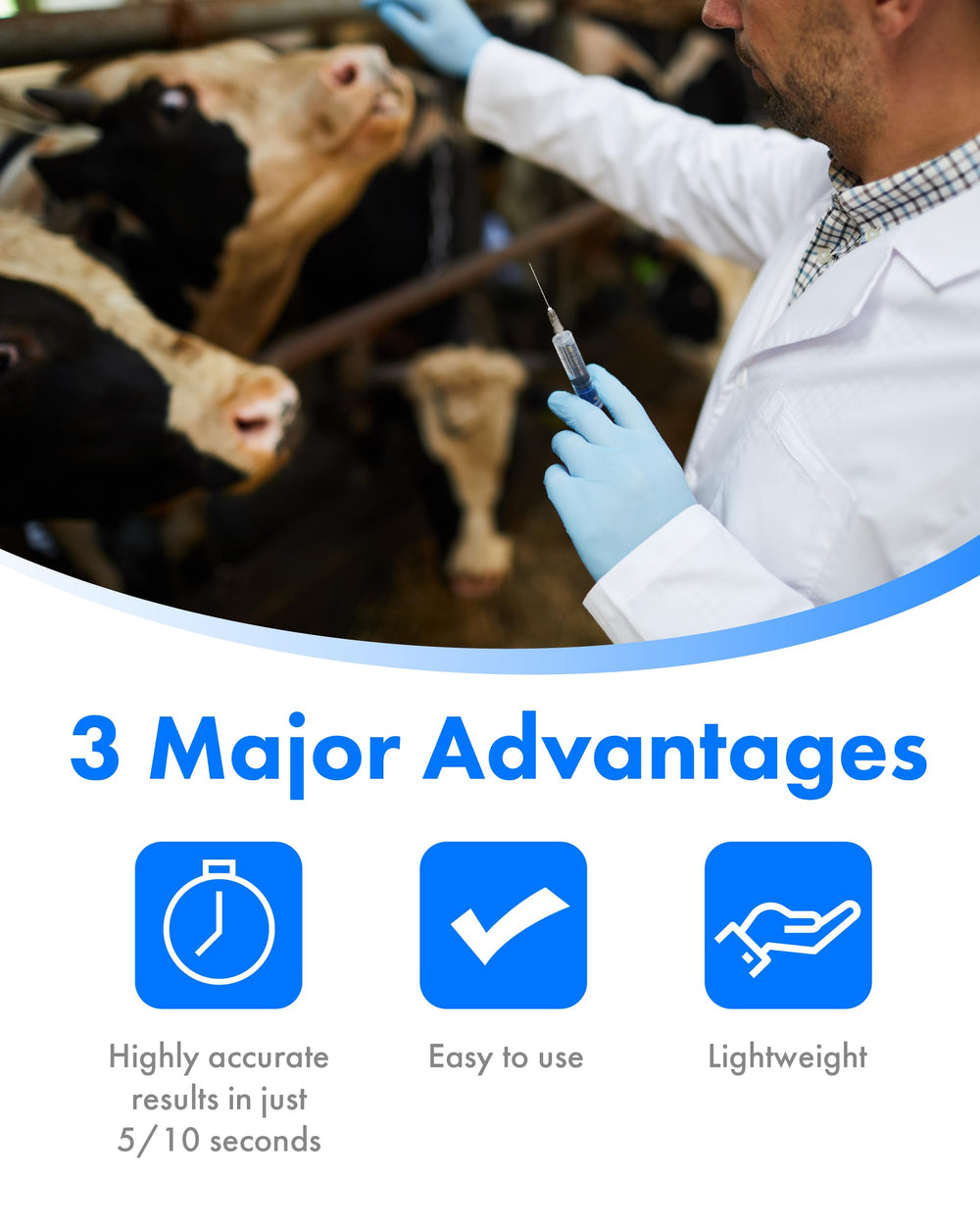 eBmonitor eBGKVET small blood drop testing requires minimal sample on-farm