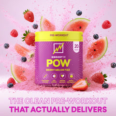 EBOOST POW Berry Melon Fizz mixer dissolving for clean focus and performance