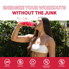 EBOOST POW fizz action captures refreshing mix before training
