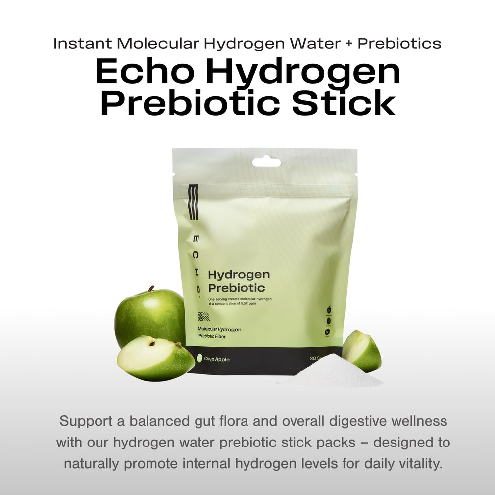 Echo Water hydrogen mix dissolving in water for quick, refreshing hydration.