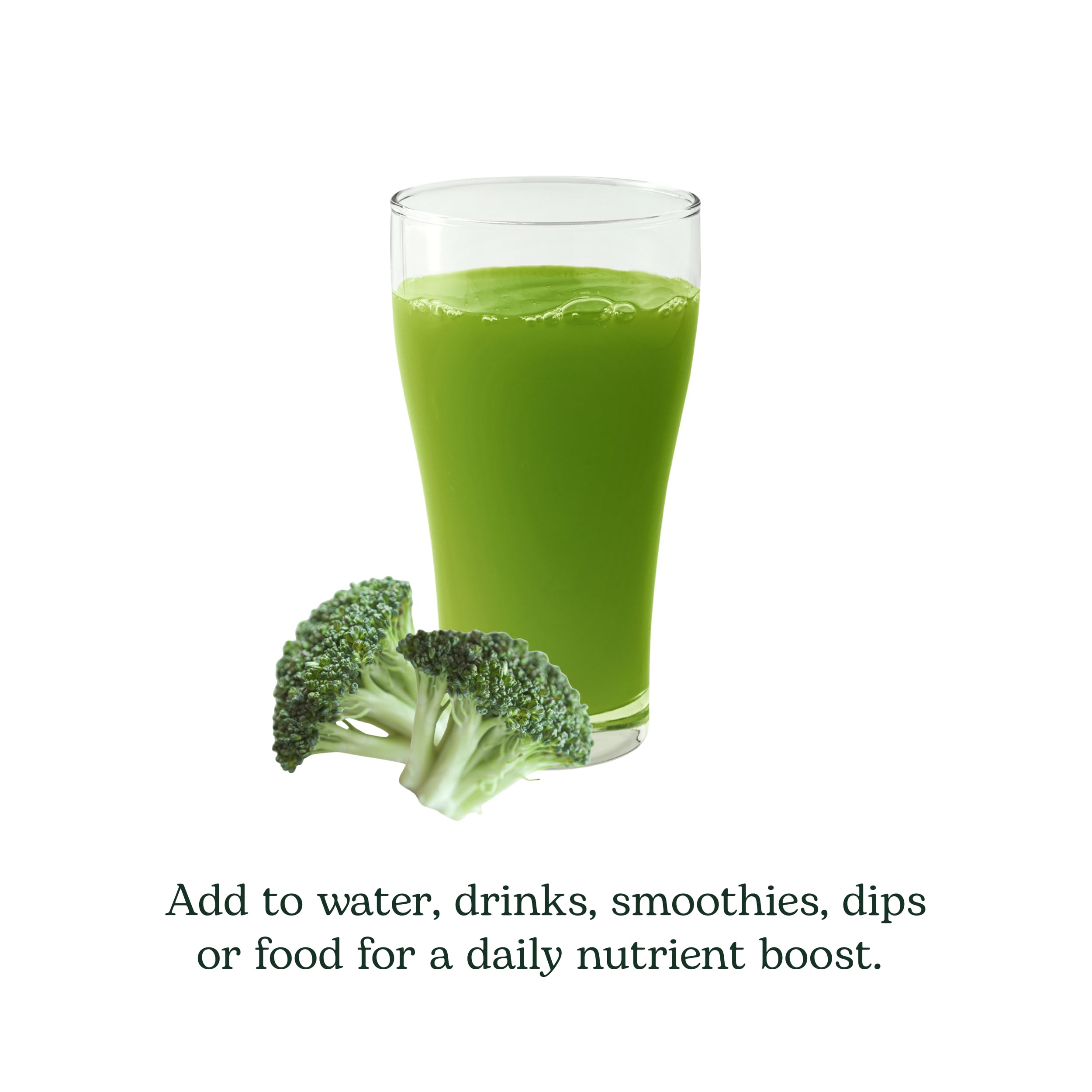 Eclectic Institute broccoli sprouts powder added to a smoothie