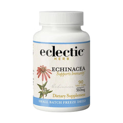 ECLECTIC INSTITUTE Raw Echinacea Angustifolia bottle closeup for immunity support