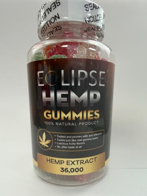 Eclipse Hemp Gummies bottle label close-up highlighting USA-made quality