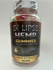 Eclipse Hemp Gummies bottle label close-up highlighting USA-made quality