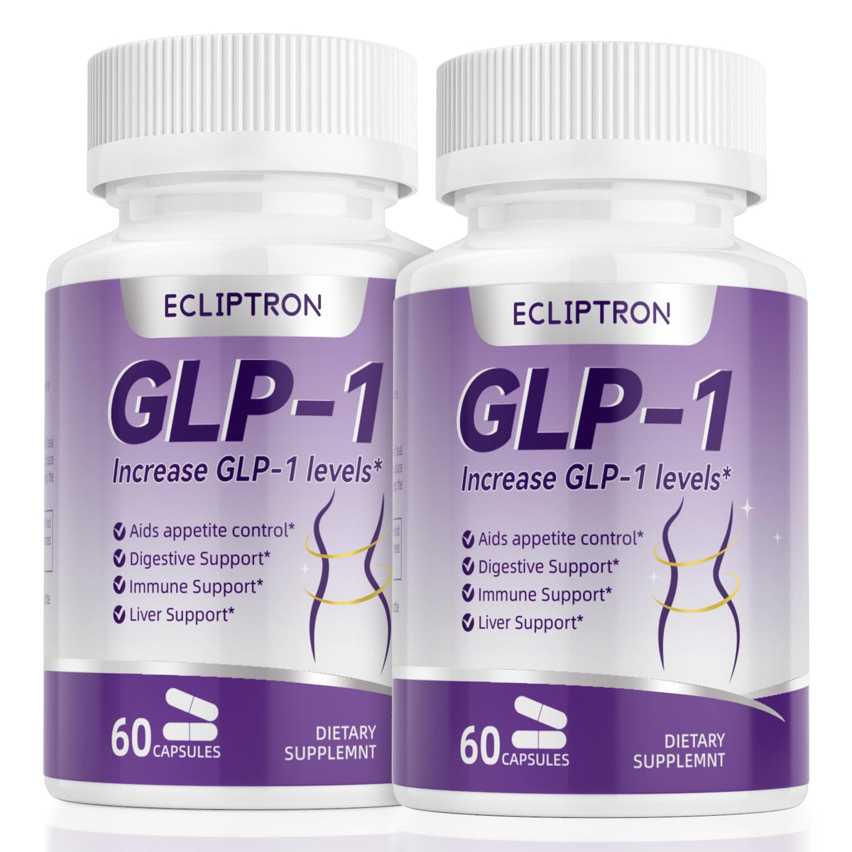 Ecliptron GLP-1 supplement bottle highlights natural support for GLP-1 pathways.