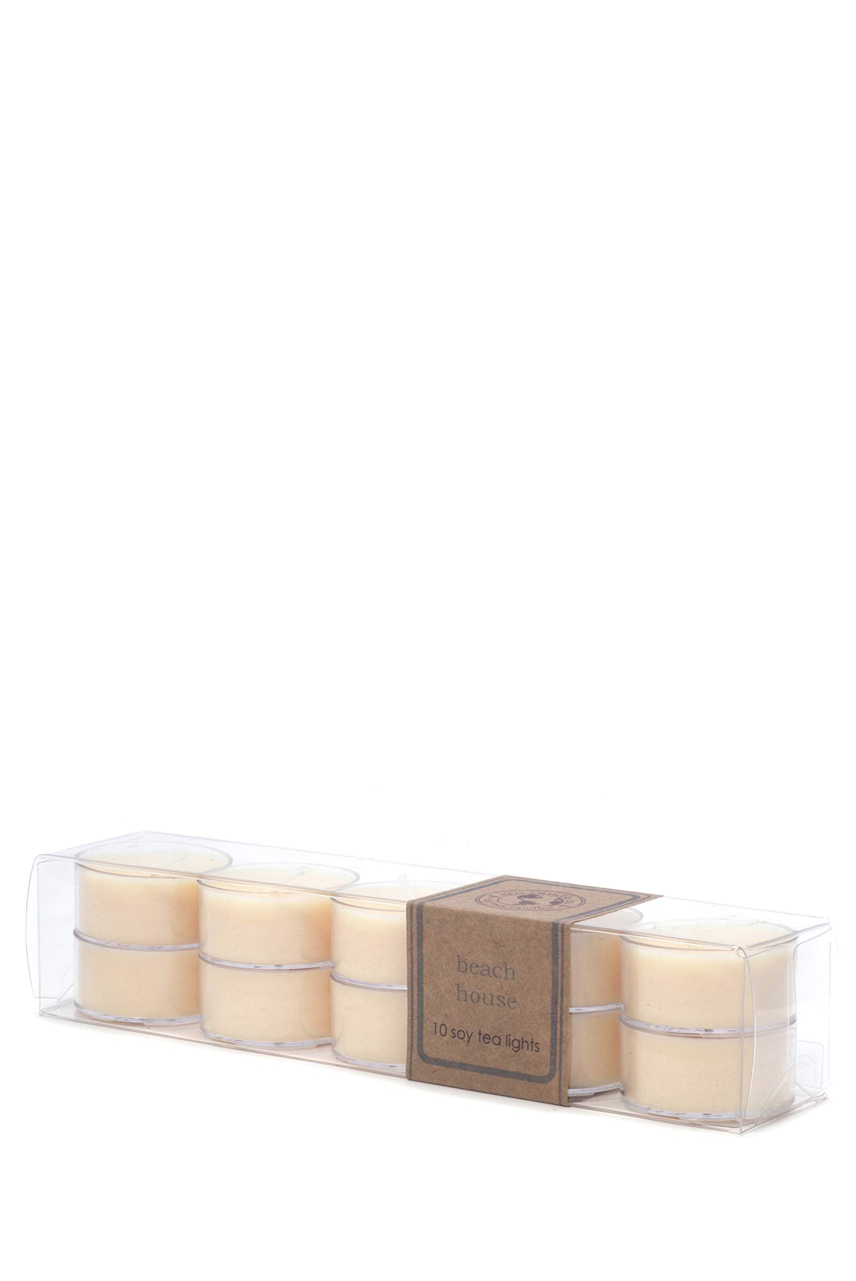 Eco Candle Co Beach House tea light offers fresh coastal ambiance and clean burn.