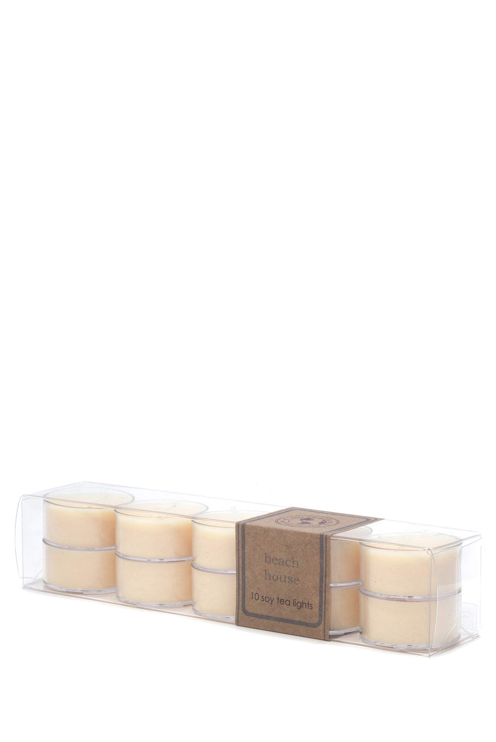 Eco Candle Co Beach House tea light offers fresh coastal ambiance and clean burn.