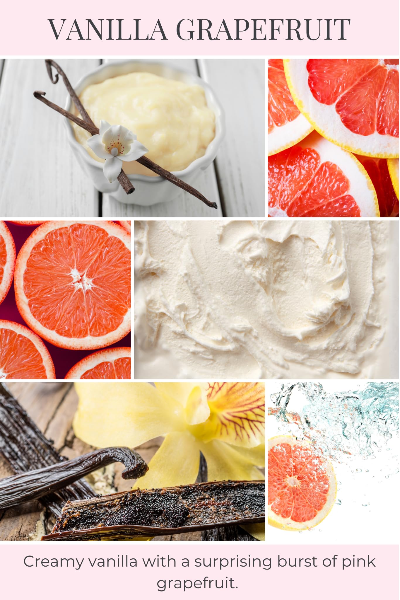 Eco Candle Co Vanilla Grapefruit tea light pack closeup reveals fragrance preview.