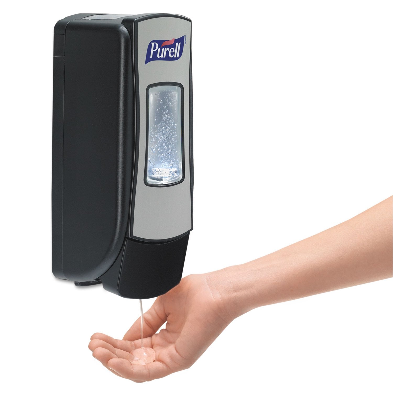 EcoLogo CCD-170 green certified badge on Purell sanitizer signals environmentally safer ingredients.
