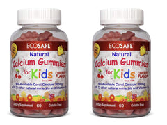 ECO SAFE Coral Calcium D3 Kids Gummies bottle with cherry flavor