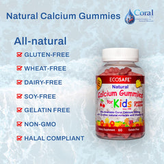 ECO SAFE Coral Calcium D3 Kids Gummies cherry-flavored bite for kids