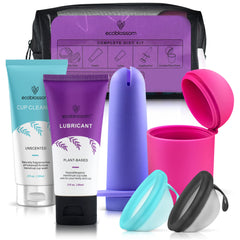 EcoBlossom Reusable Disc kit with accessories for a comfortable period experience.