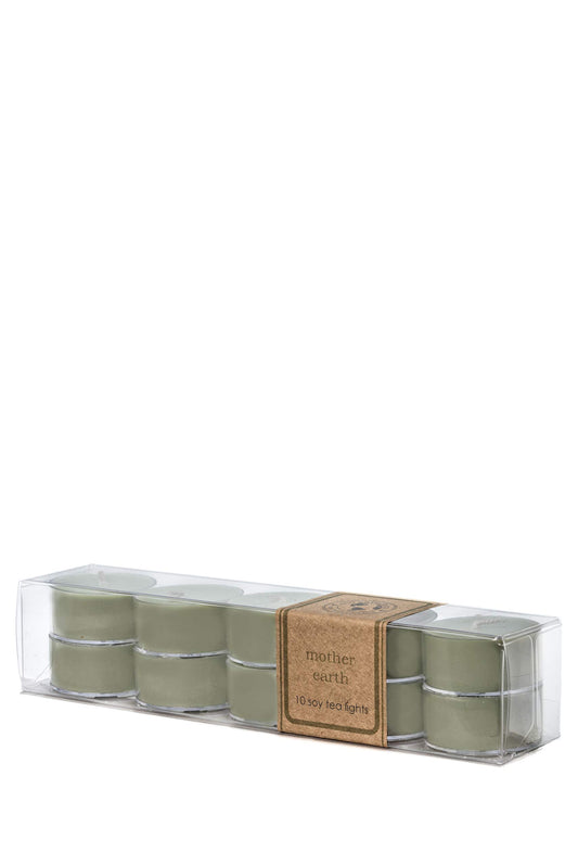 Eco Candle Co. Mother Earth tea light pack for earthy ambiance.