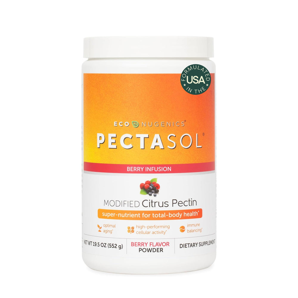 EcoNugenics PectaSol Berry Powder bottle presented for daily cellular support