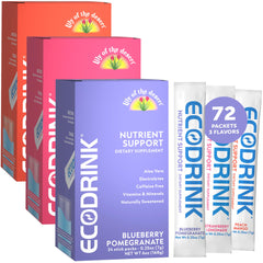 Eco Drink Lily of the Desert Blueberry Pomegranate packets for on the go hydration and daily vitamins