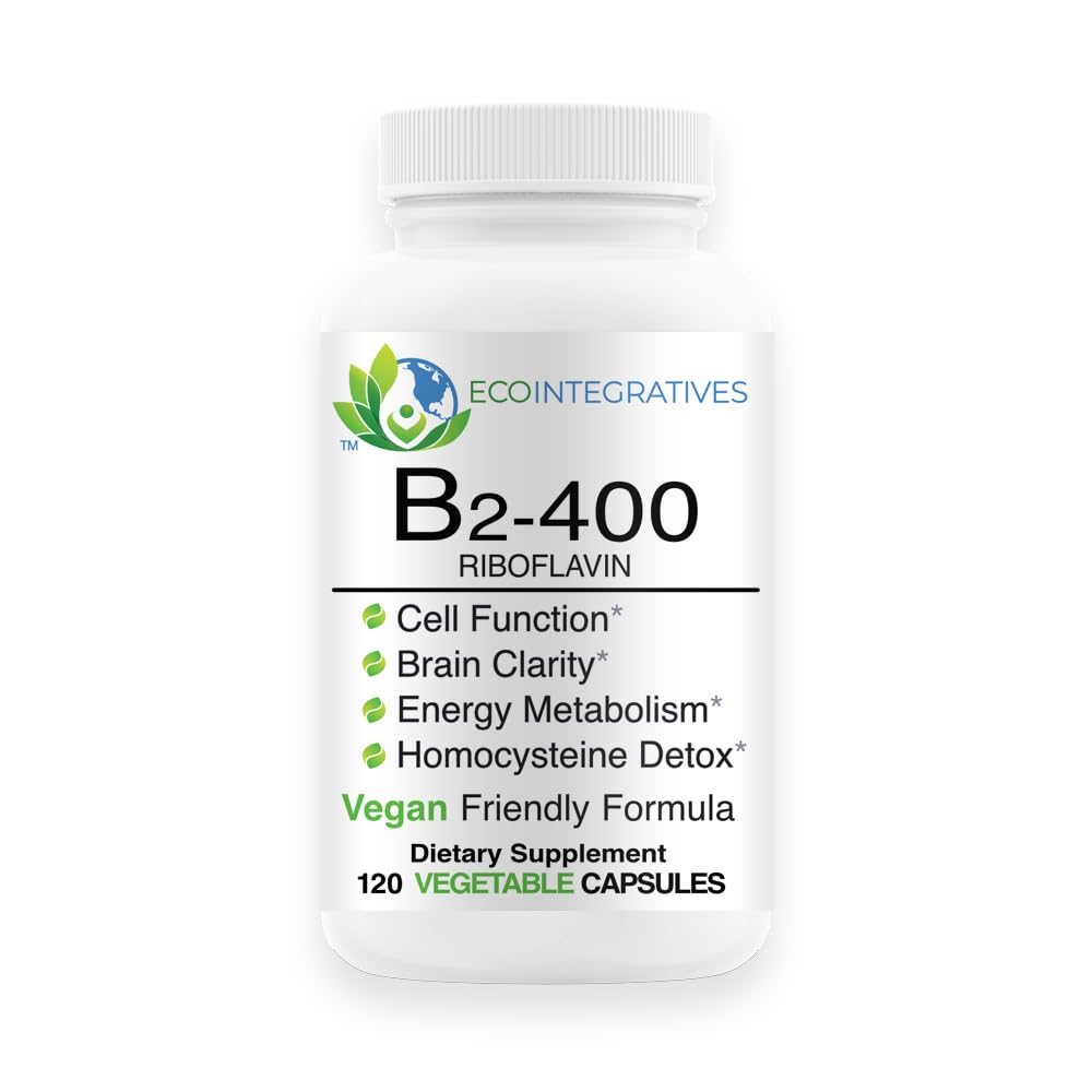EcoIntegratives B2-400 bottle displaying high-dose riboflavin for energy support