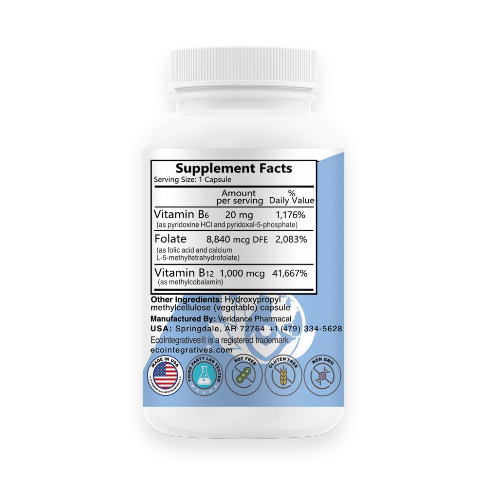 EcoIntegratives B6 Complex capsules ready for daily use and homocysteine metabolism support