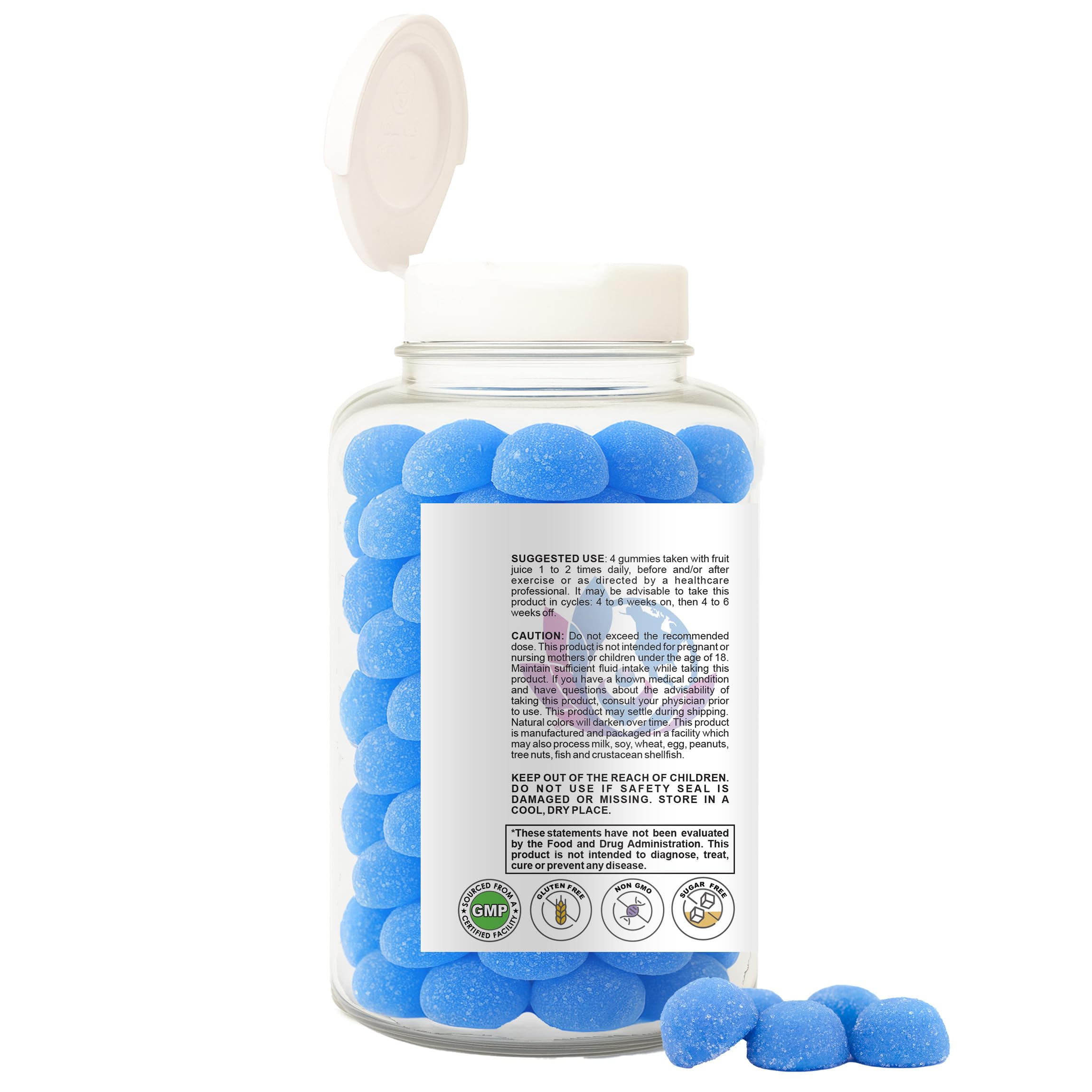 EcoIntegratives blueberry-raspberry gummies close-up flavor and purity.