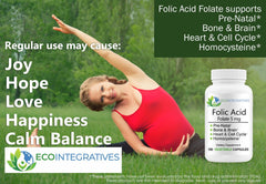 EcoIntegratives Folate bottle on kitchen counter, easy daily use.