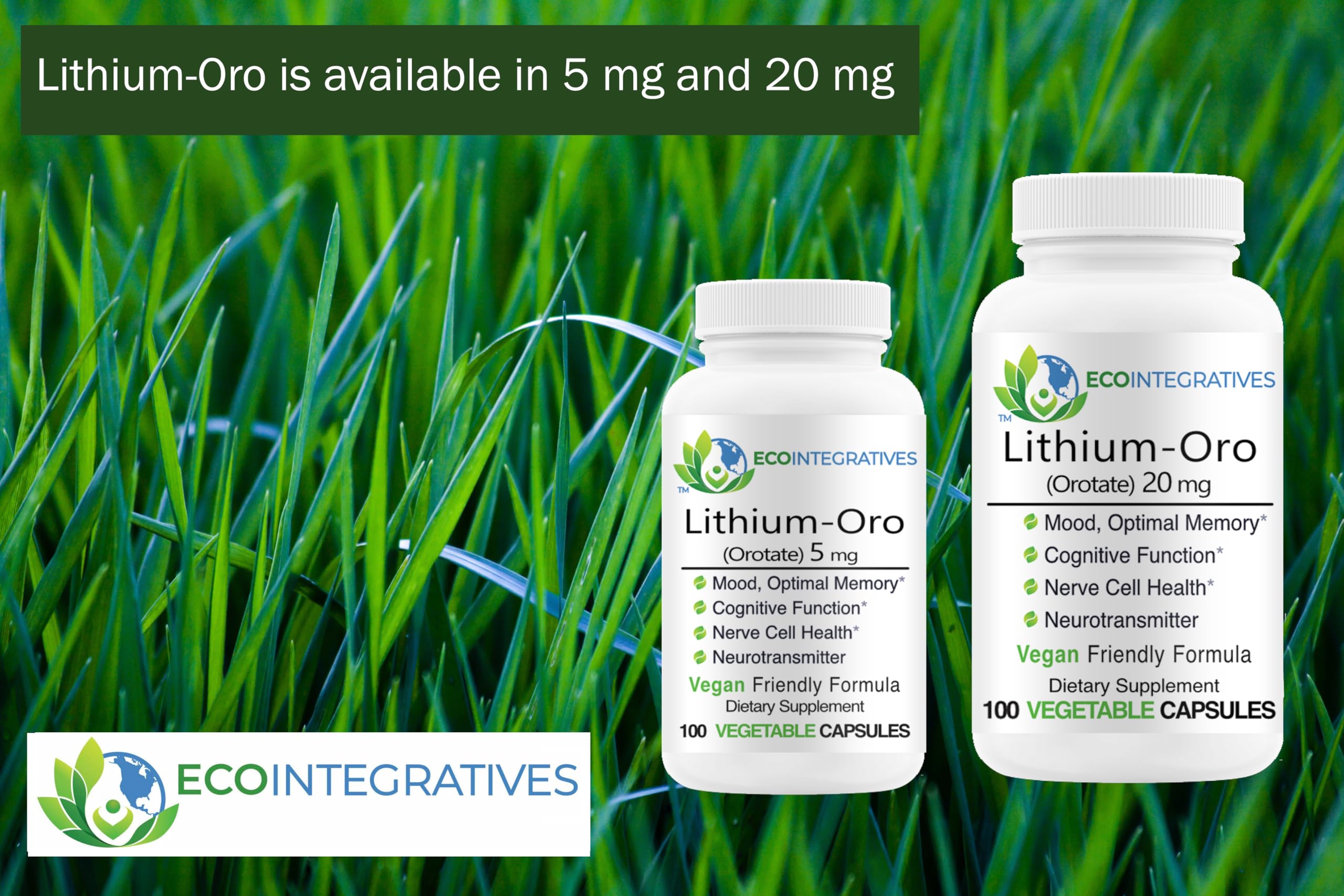 Ingredient panel lists microcrystalline cellulose for a vegetarian capsule.