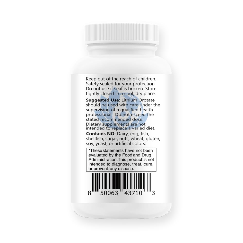 Pharmacy-grade EcoIntegratives Lithium Orotate bottle branding on the label.