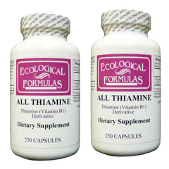 Ecological Formulas All Thiamine 50 mg bottle front view for daily vitamin intake.