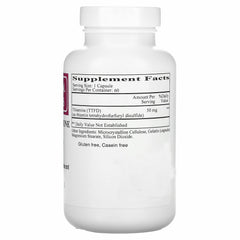 Ecological Formulas All Thiamine 50 mg bottle label close-up showing allergen-free formulation