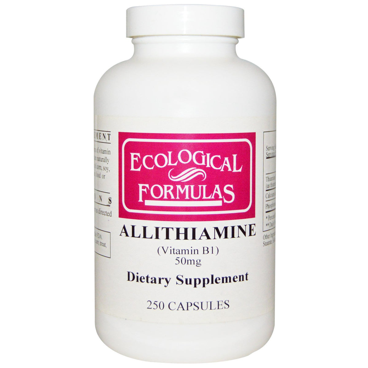 Ecological Formulas Allithiamine bottle with capsules for daily vitamin B1 support