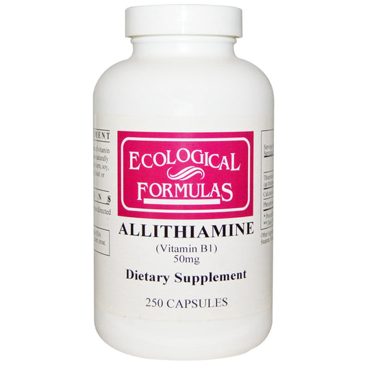 Ecological Formulas Allithiamine bottle with capsules for daily vitamin B1 support