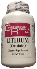 Ecological Formulas Cardiovascular Lithium Orotate bottle with 90 capsules for easy daily dosing