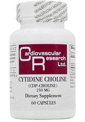 Ecological Formulas Cytidine Choline 250 mg bottle with capsules, ideal for daily supplementation.