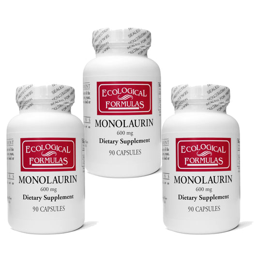 Ecological Formulas Monolaurin 600mg bottle pour supports daily immune wellness.